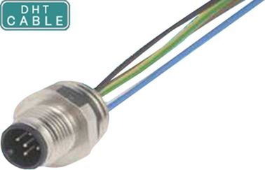 রক্ষা ছাঁচনির্মাণ M12 5 পিন আউটডোর ডিজিটাল signage জন্য জলরোধী সংযোগকারী সেন্সর তারগুলি